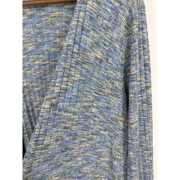 Lane Bryant Womens Open Front Knit Cardigan Blue/Yellow Long Sleeve Size 18/20 - Picture 2 of 9